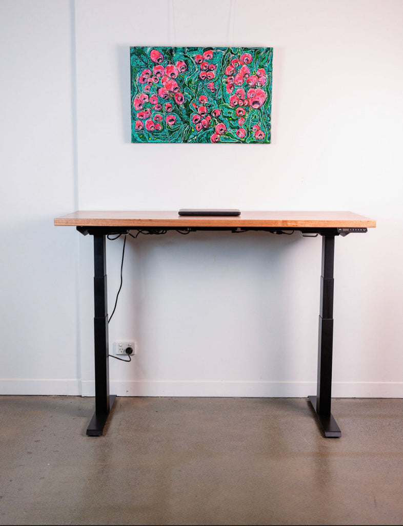 Wooden Sit-Stand E Desk - Custom Desk