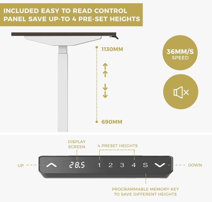 Wooden Sit-Stand E Desk - Custom Desk